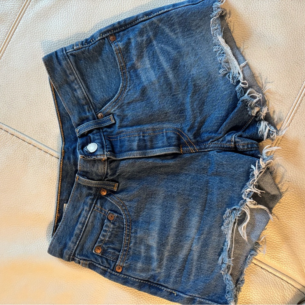 Denim Frayed Hem Women's Shorts